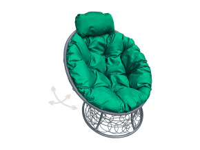 Кресло Папасан мини пружинка с ротангом зелёная подушка в Чёрмозе - chyormoz.magazinmebel.ru | фото